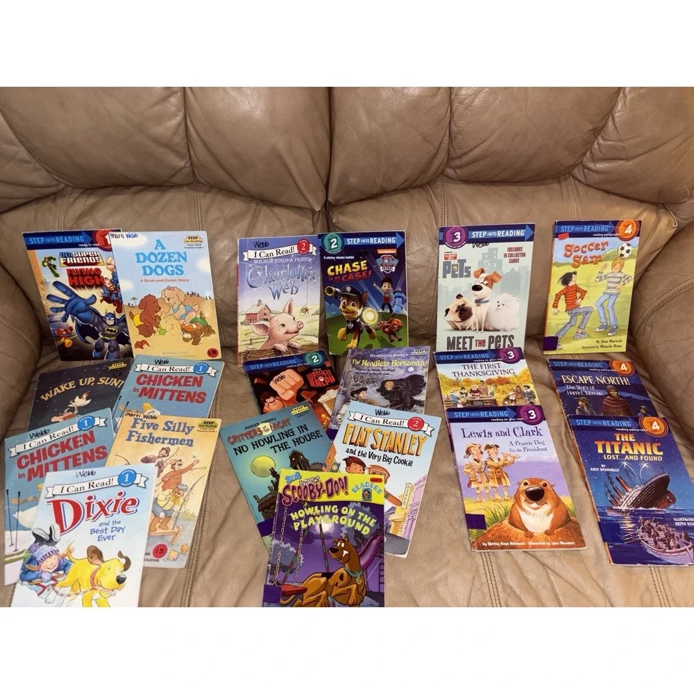 Lot 20 Level 1, 2, 3 & 4 Step Into Reading home school children's books